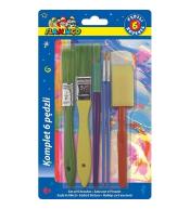 Zestaw pędzli i pędzli gąbkowych 6szt