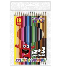 Kredki ołówkowe trójkątne 18 kolorów