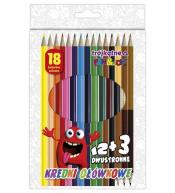 Kredki ołówkowe trójkątne 18 kolorów