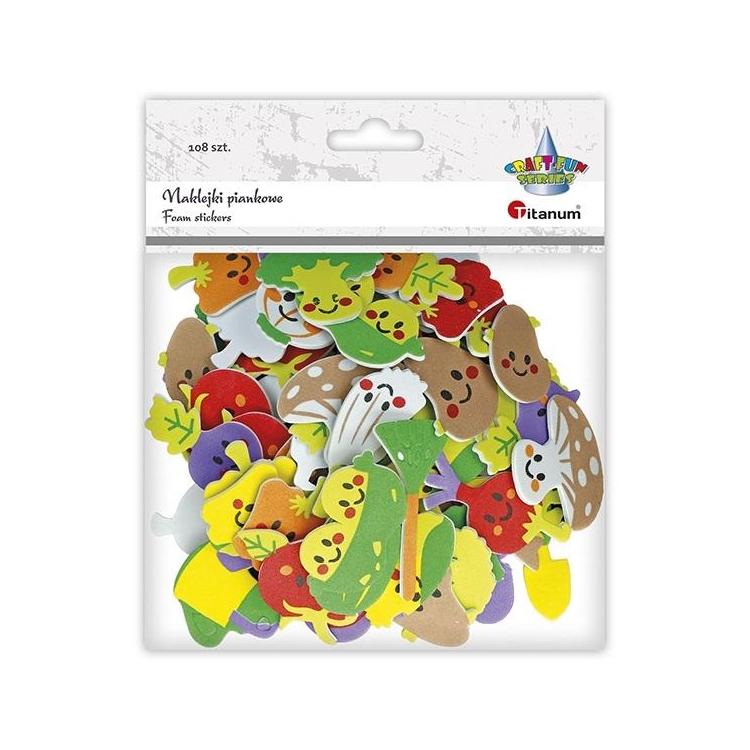 Naklejki piankowe warzywa mix 108szt