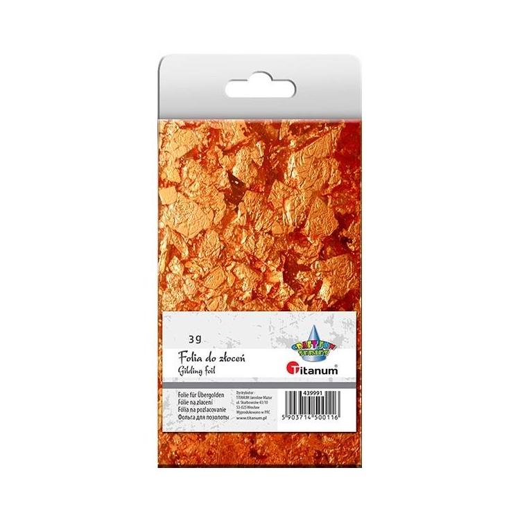 Folia do złoceń miedziana w płatkach 3g
