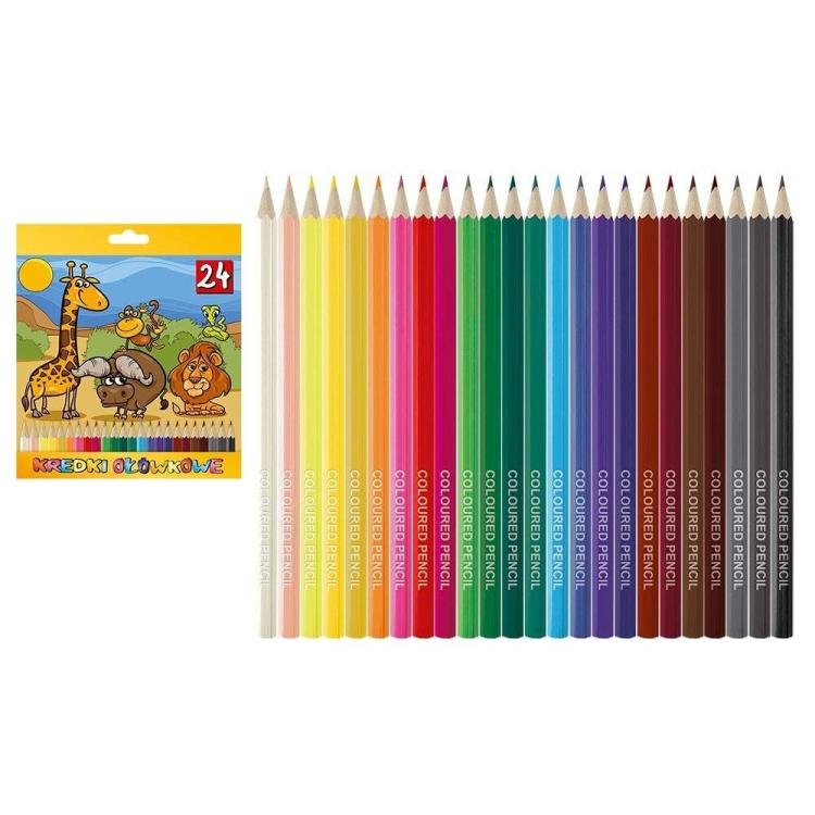 Kredki ołówkowe sześciokątne 24 kolory