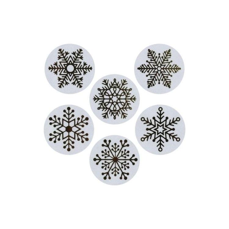 Naklejki papierowe na taśmie Śnieżynki 25mm 500szt