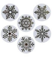 Naklejki papierowe na taśmie Śnieżynki 25mm 500szt