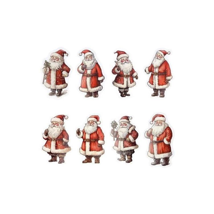 Naklejki papierowe na taśmie Mikołaje 250szt