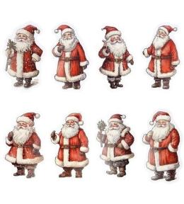 Naklejki papierowe na taśmie Mikołaje 250szt