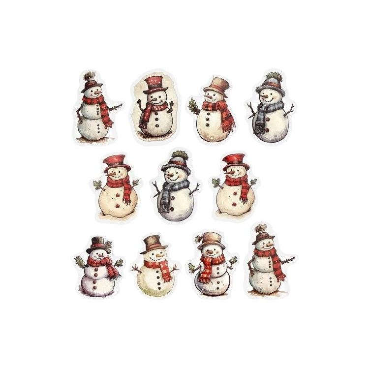 Naklejki papierowe na taśmie Bałwanki 250szt