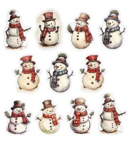 Naklejki papierowe na taśmie Bałwanki 250szt