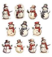 Naklejki papierowe na taśmie Bałwanki 250szt