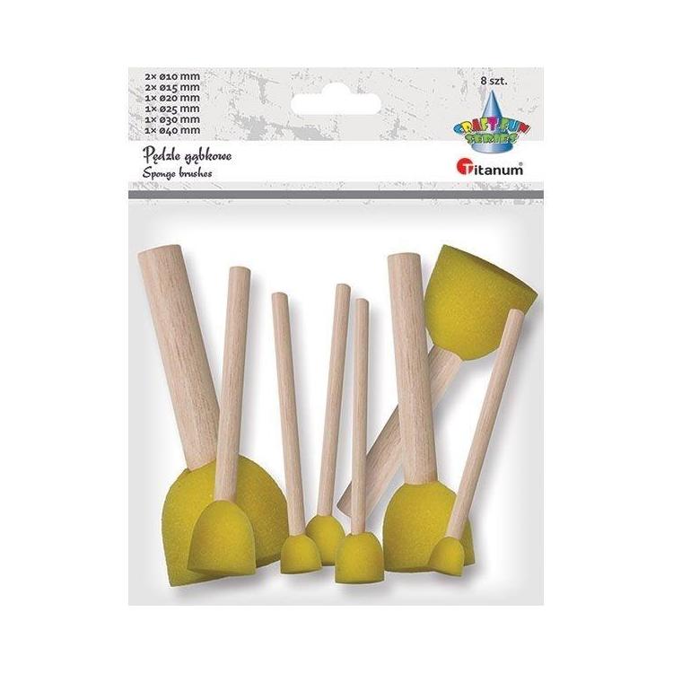 Pędzle gąbkowe okrągłe mix 8szt