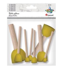 Pędzle gąbkowe okrągłe mix 8szt