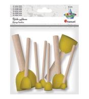 Pędzle gąbkowe okrągłe mix 8szt