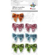 Kokardy 3D z cekinami 7szt