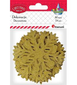 Naklejki papierowe płatki sniegu 24szt złote