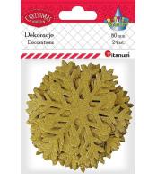 Naklejki papierowe płatki sniegu 24szt złote