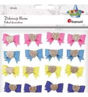 Filcowe kokardy 3D samoprzylepne 30x20mm mix 16szt