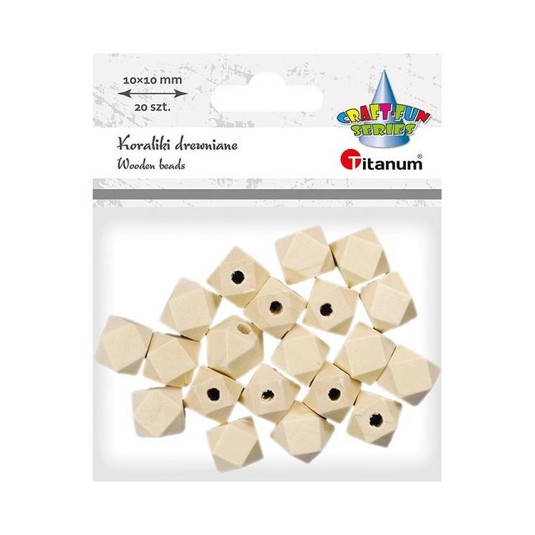 Koraliki drewniane kostki ścięte 20szt