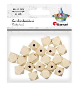 Koraliki drewniane kostki ścięte 20szt