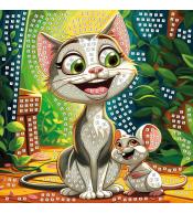 Mozaika piankowa kot i mysz 25x25cm