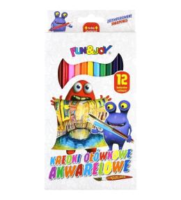 Kredki ołówkowe akwarelowe z pędzelkiem 12 kolorów