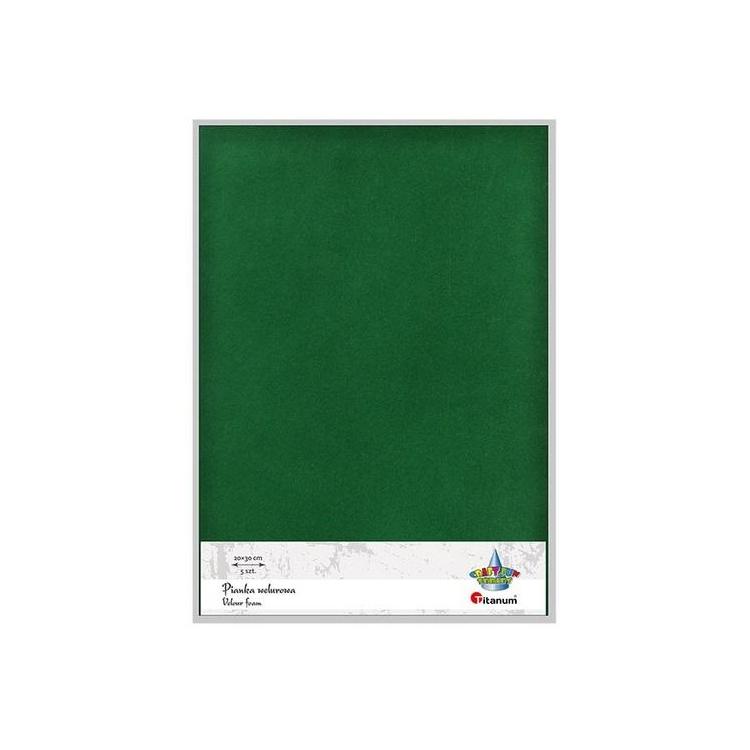 Pianka welurowa 20x30cm zielona 5szt.