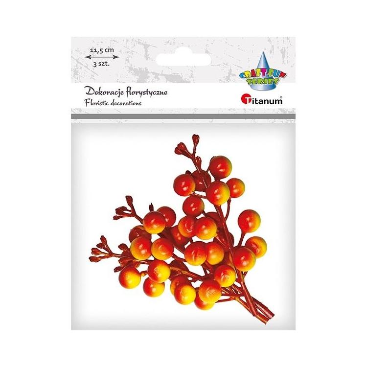 Gałązki owoców winobluszczu pomarańcz.-żółte 3szt