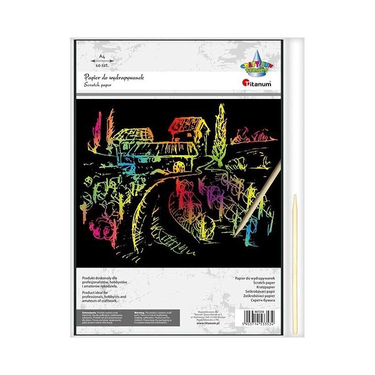 Papier do wydrapywanek 210x290mm czarny 10szt.