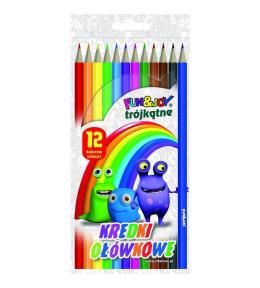 Kredki ołówkowe trójkątne 12 kolorów