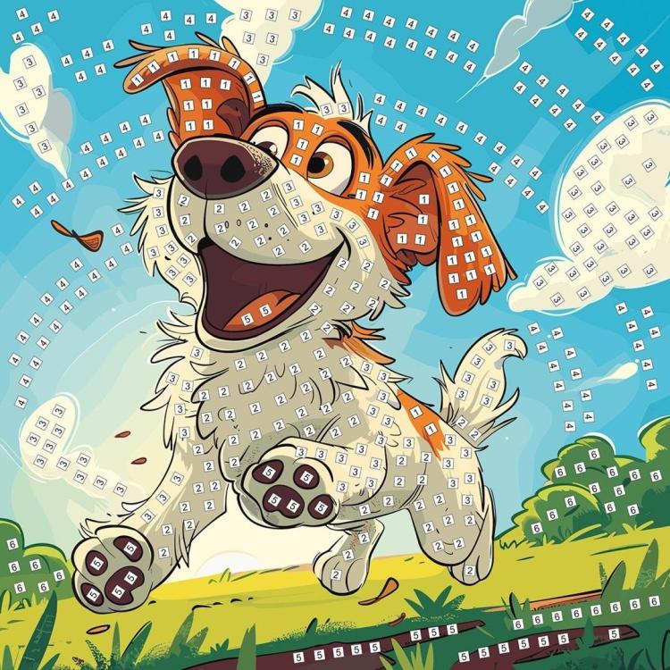 Mozaika piankowa biegnący pies 25x25cm