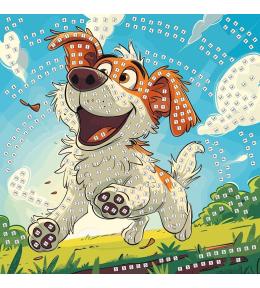 Mozaika piankowa biegnący pies 25x25cm