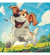 Mozaika piankowa biegnący pies 25x25cm