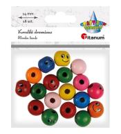 Koraliki plastikowe okrągłe z twarzą 18szt