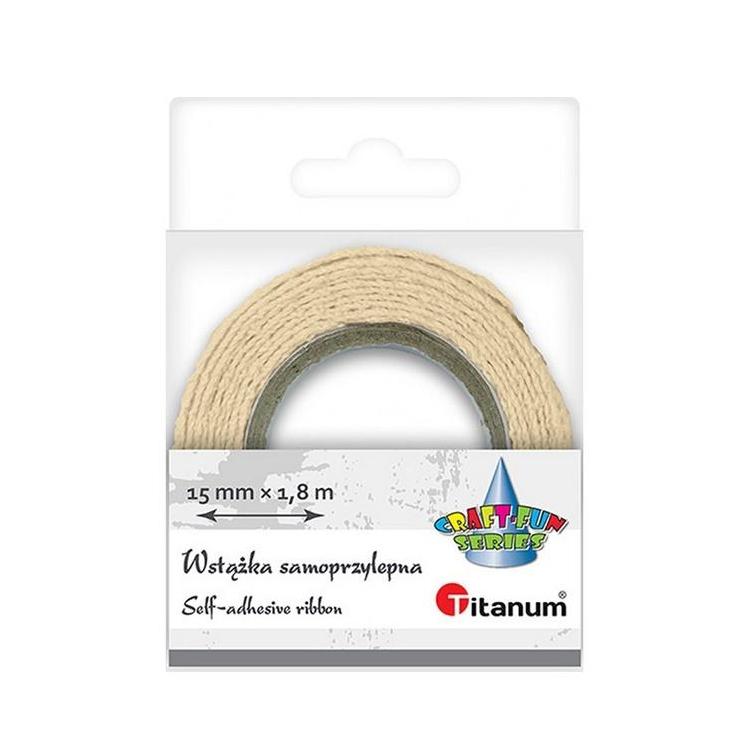 Wstążka bawełniana koronka 15mmx1.8m kremowa