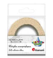 Wstążka bawełniana koronka 15mmx1.8m kremowa