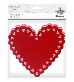 Filcowe serca 155x145mm mix 8szt