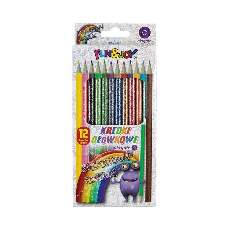 Kredki ołówkowe brokatowe 12 kolorów