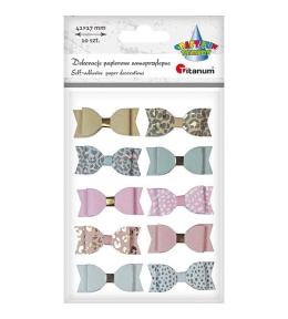 Naklejki papierowe 3D kokardki 10szt