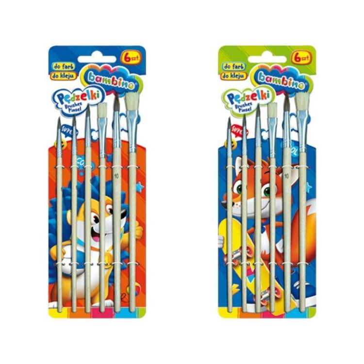 Pędzelki 6szt BAMBINO