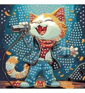 Mozaika piankowa śpiewający kot 25x25cm