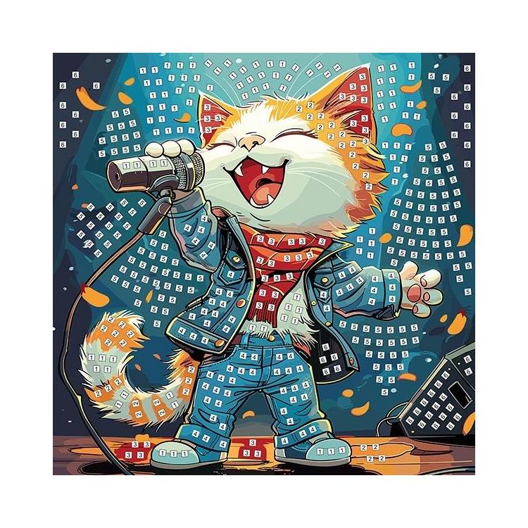 Mozaika piankowa śpiewający kot 25x25cm