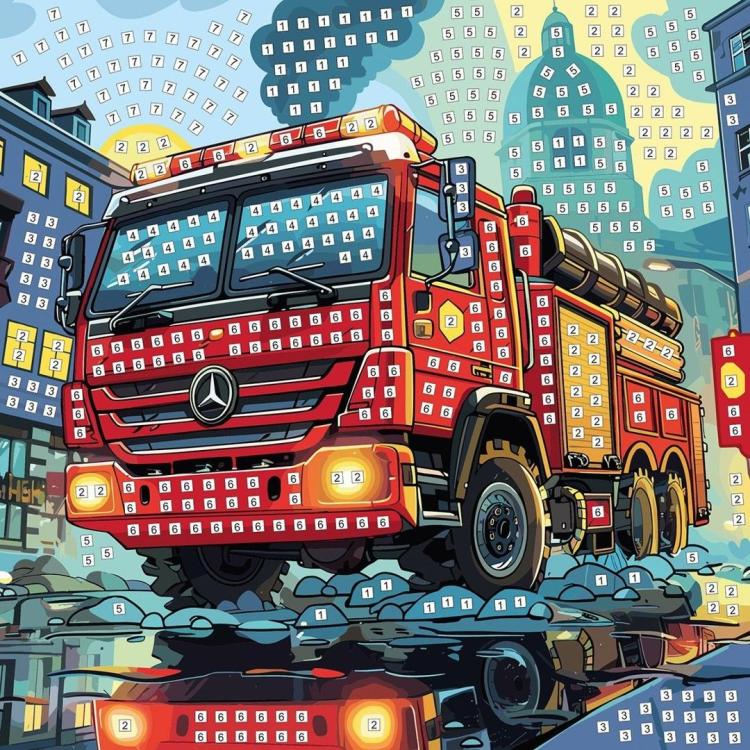 Mozaika piankowa straż pożarna 25x25cm