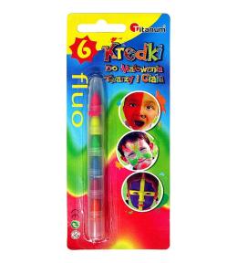 Kredki do malowania twarzy fluo 6 kolorów