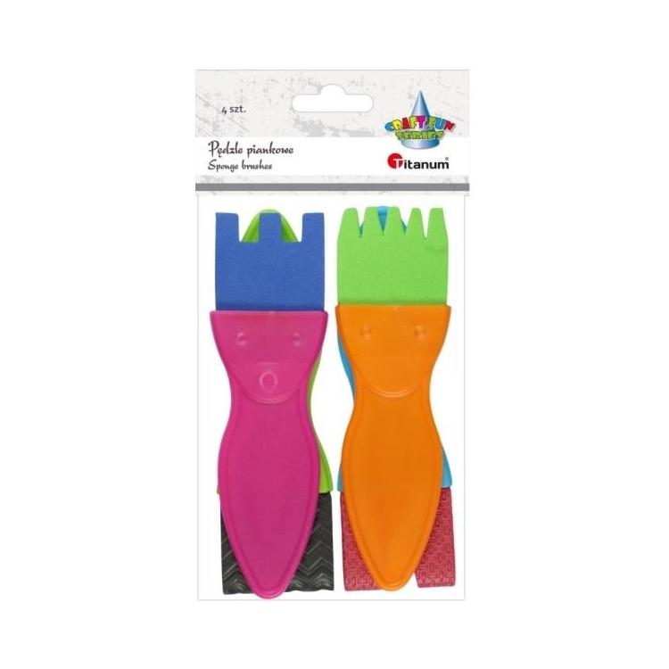 Pędzle piankowe płaskie 4szt.