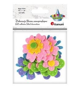 Naklejki filcowe 3D kwiaty 12szt