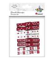 Klamerki drewniane białe, czerwone świąteczne 8szt