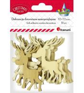Drewniane renifery samoprzylepne 10szt
