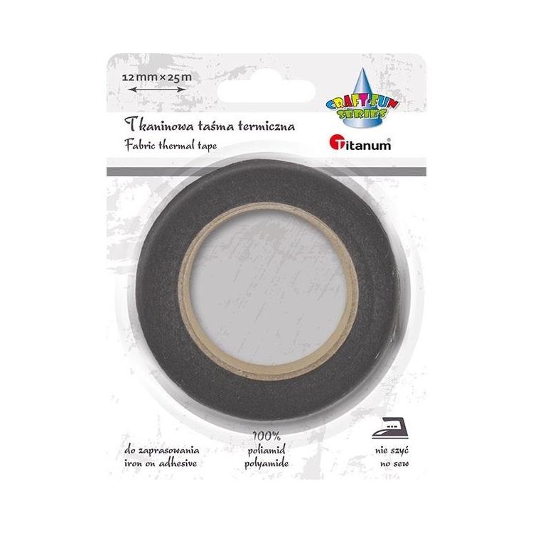 Taśma termiczna tkaninowa 12mm 25m czarna