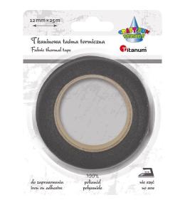 Taśma termiczna tkaninowa 12mm 25m czarna