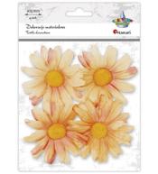 Materiałowe margerytki 3D 75mm różowe 4szt