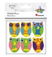 Naklejki filcowe sowy 30x45mm 6szt.
